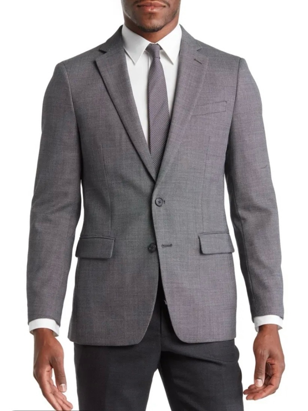 Original Penguin Charcoal Gray Single-Button Suit Jacket